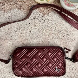 Lug Quilted Maroon Crossbody Bag